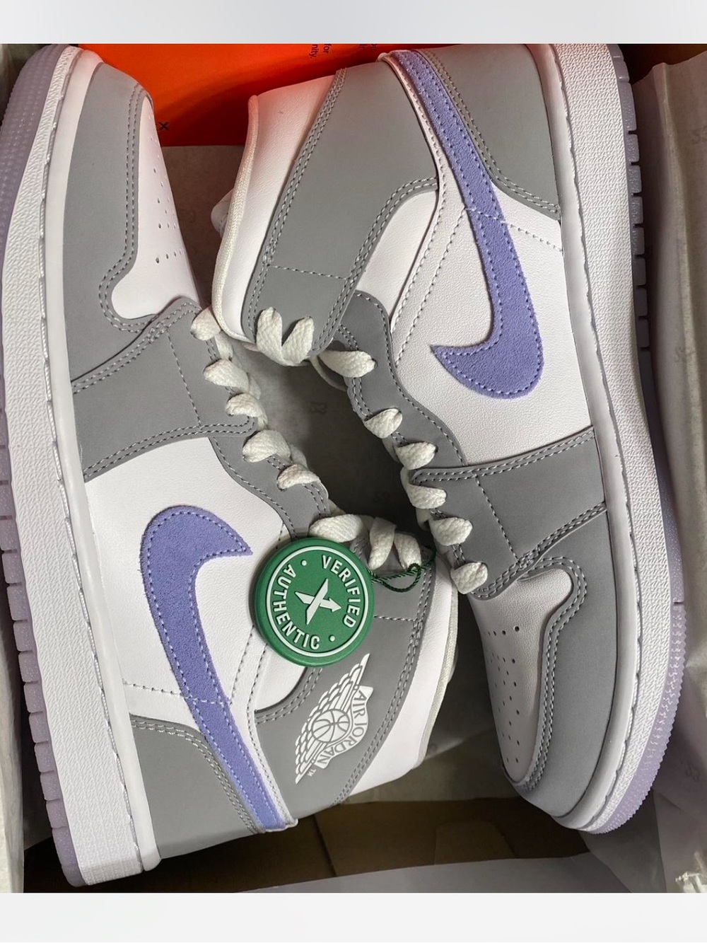 Nike Air Jordan 1 Low Grey White Lavender - Women’s Sneakers